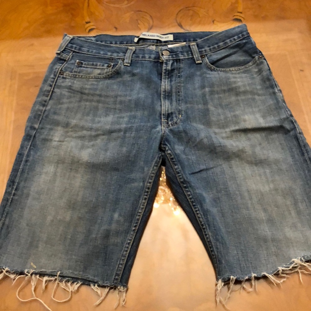 Denim jeans ripped bottoms